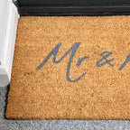 Mr & Mrs Script Coir Door Mat