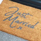 Fußmatte aus Kokosfaser mit „Just Married“-Schriftzug