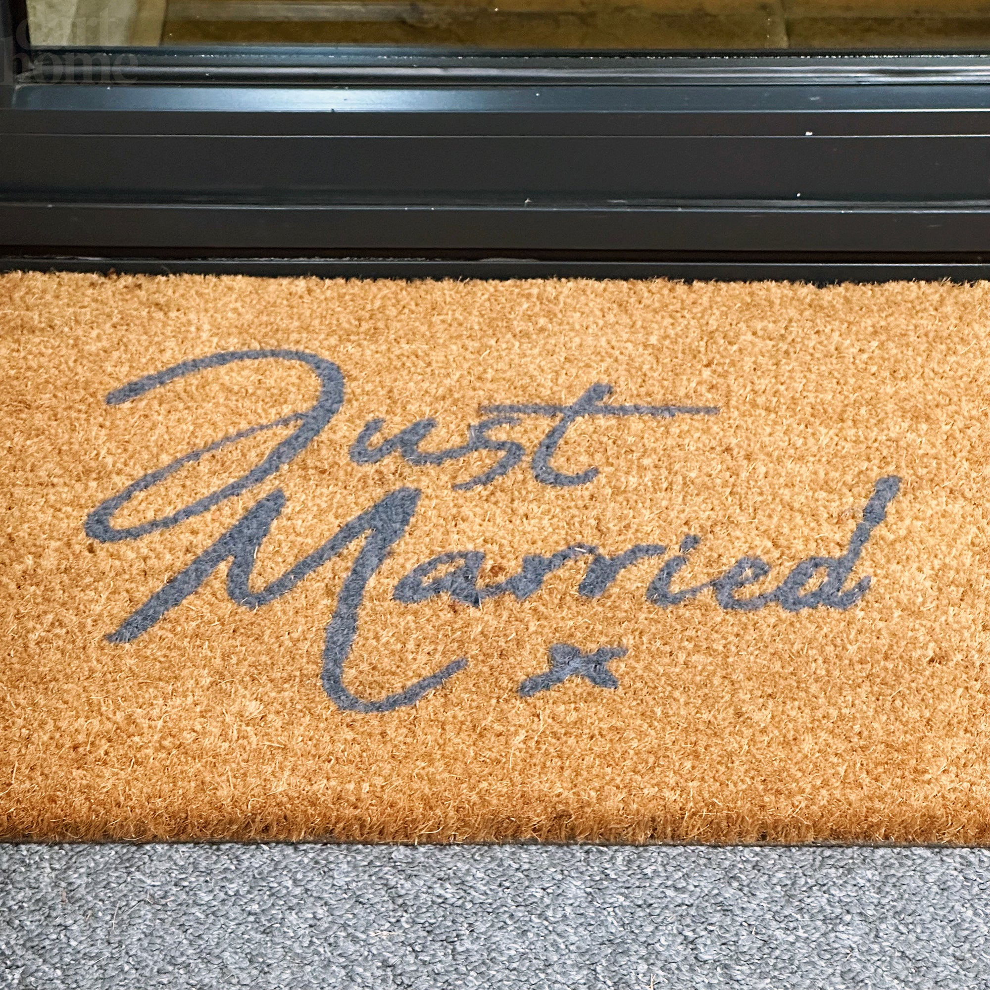 Fußmatte aus Kokosfaser mit „Just Married“-Schriftzug