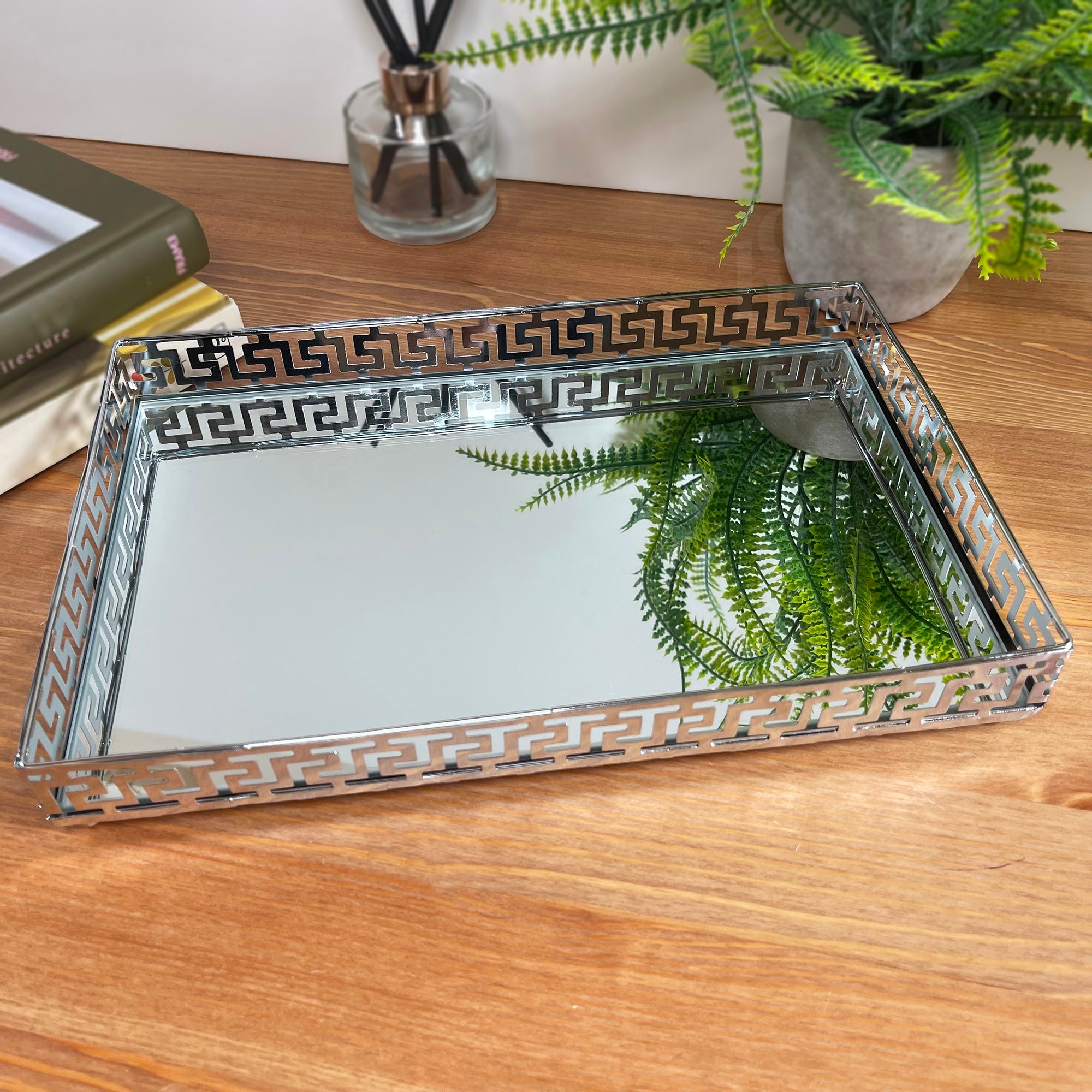 Silver deals rectangle tray