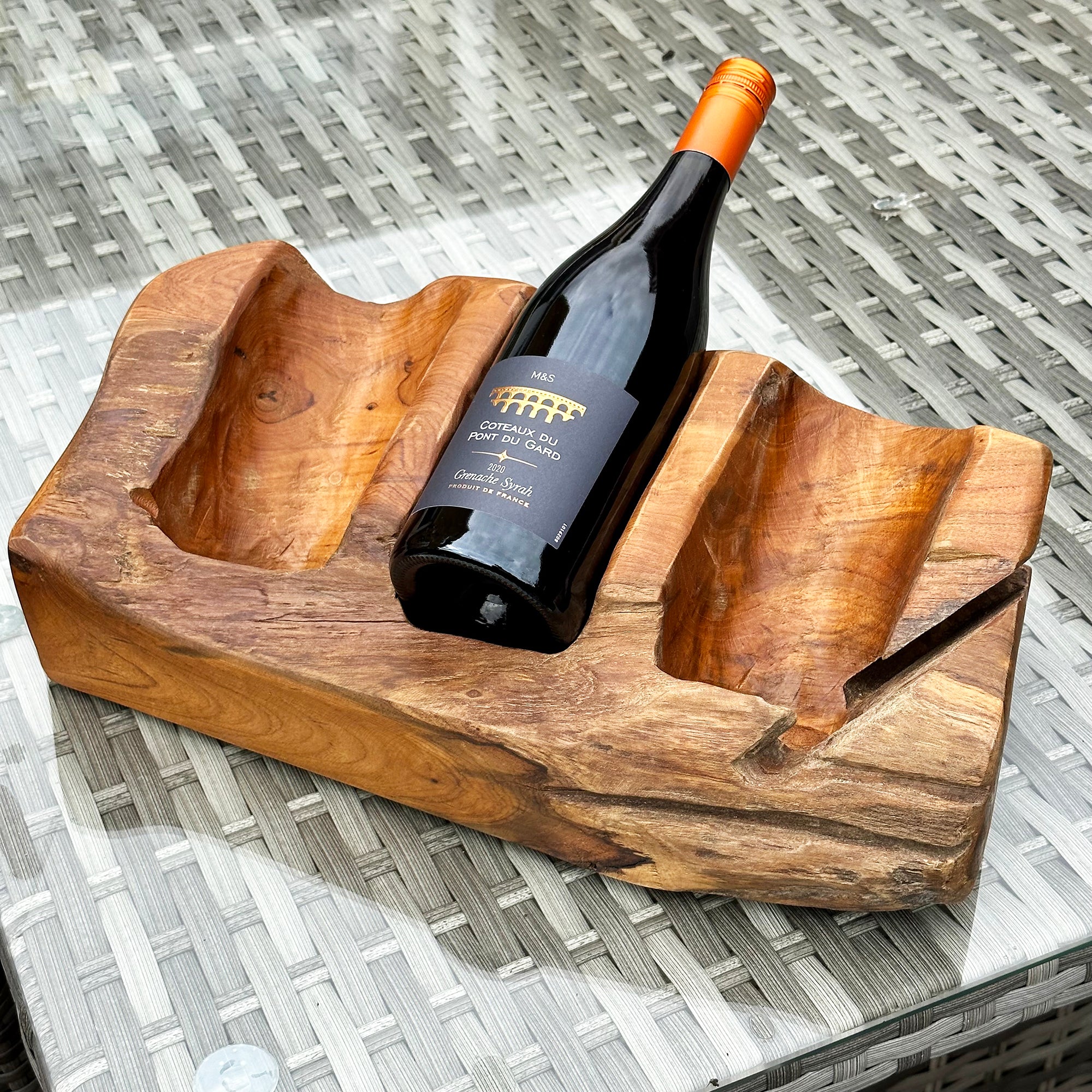 Driftwood Triple Wine Bottle Holder
