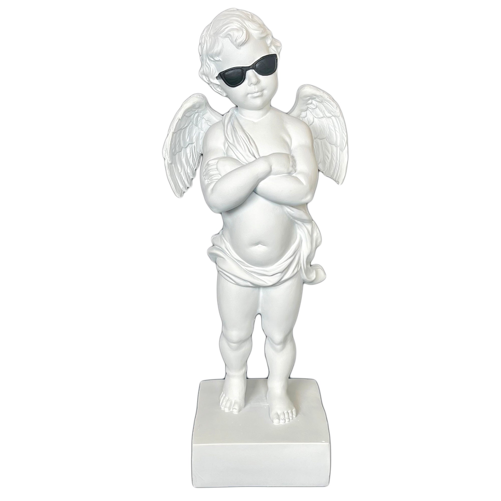 White Cool Cherub Ornament