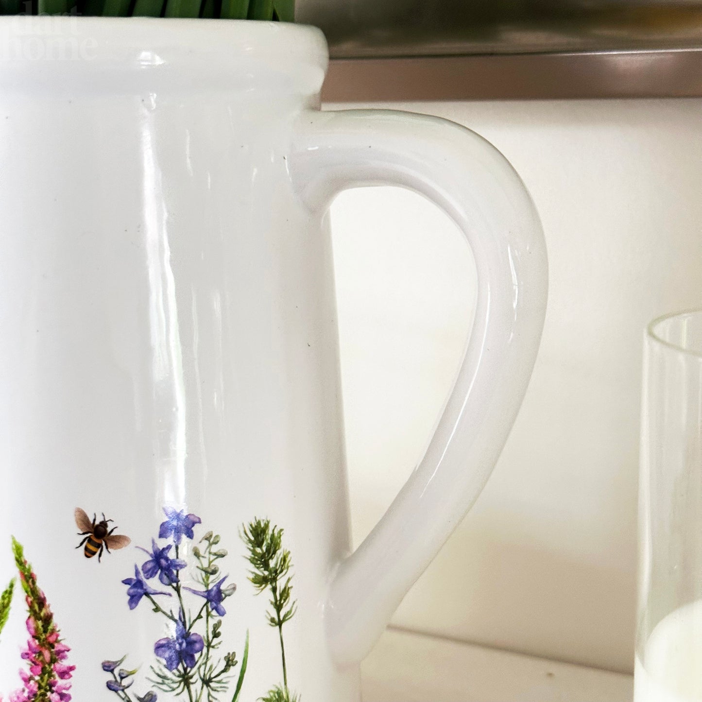 White Flower Meadow Jug Vase