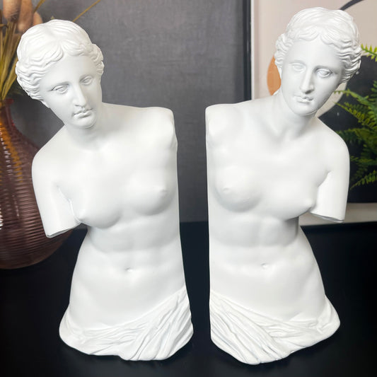 White Roman Goddess Venus Bookends Set