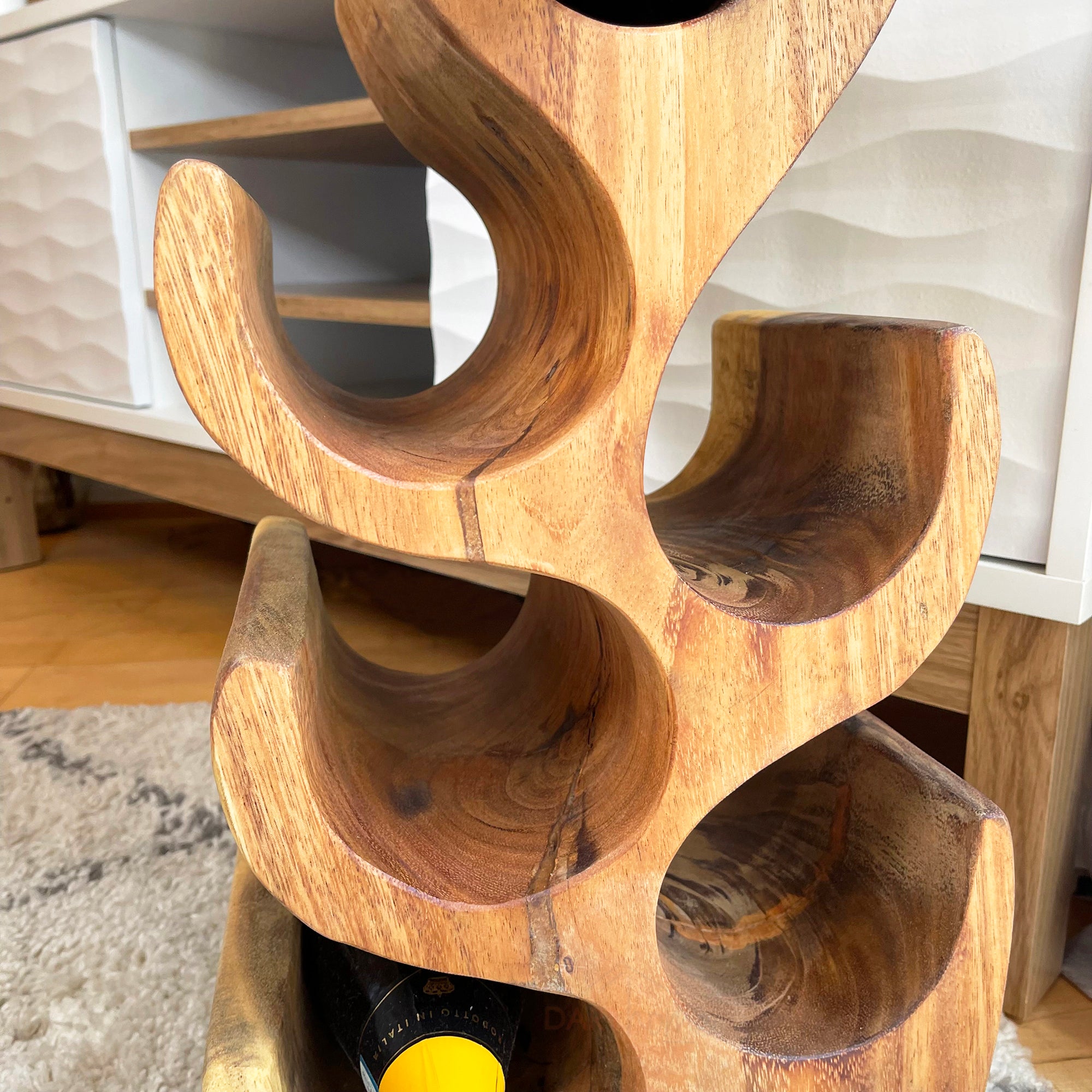 Rustic Wood Wine Rack, 6 Bottles