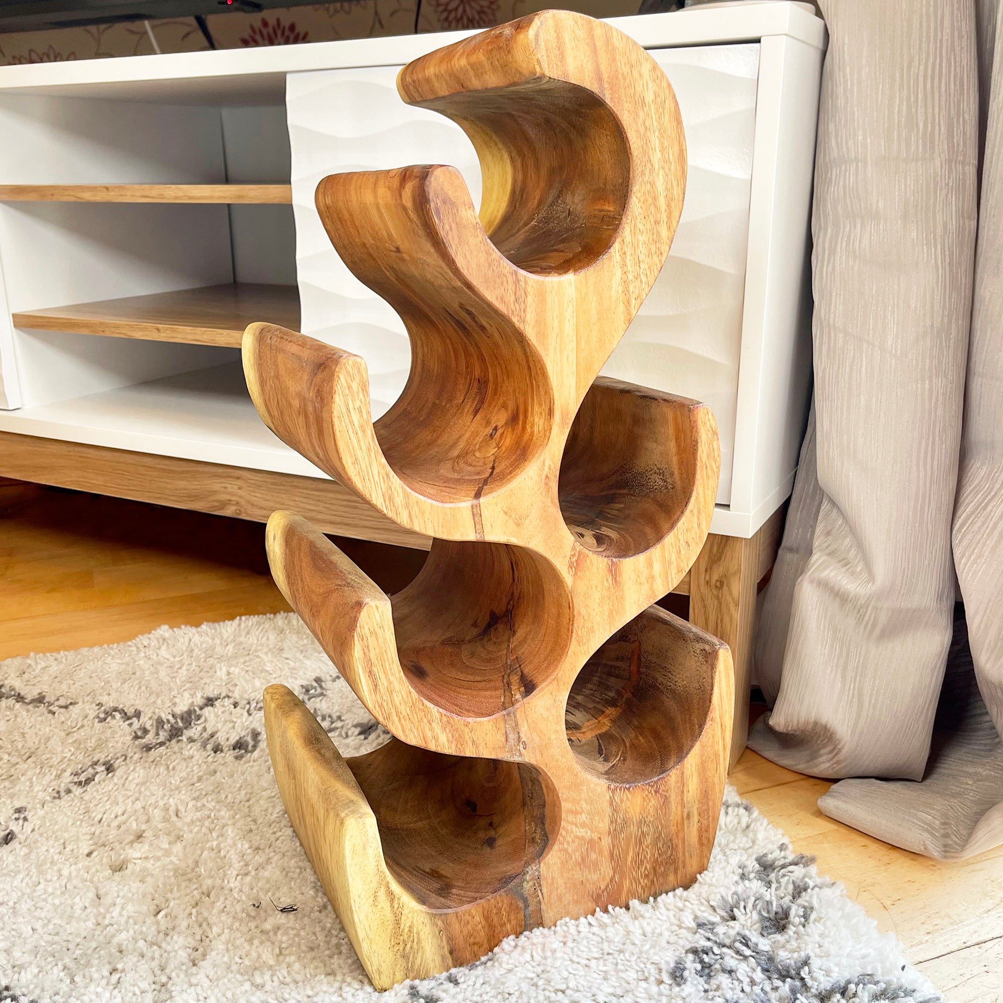 Rustic Wood Wine Rack, 6 Bottles