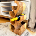 Rustikales Weinregal aus Holz, 6 Flaschen