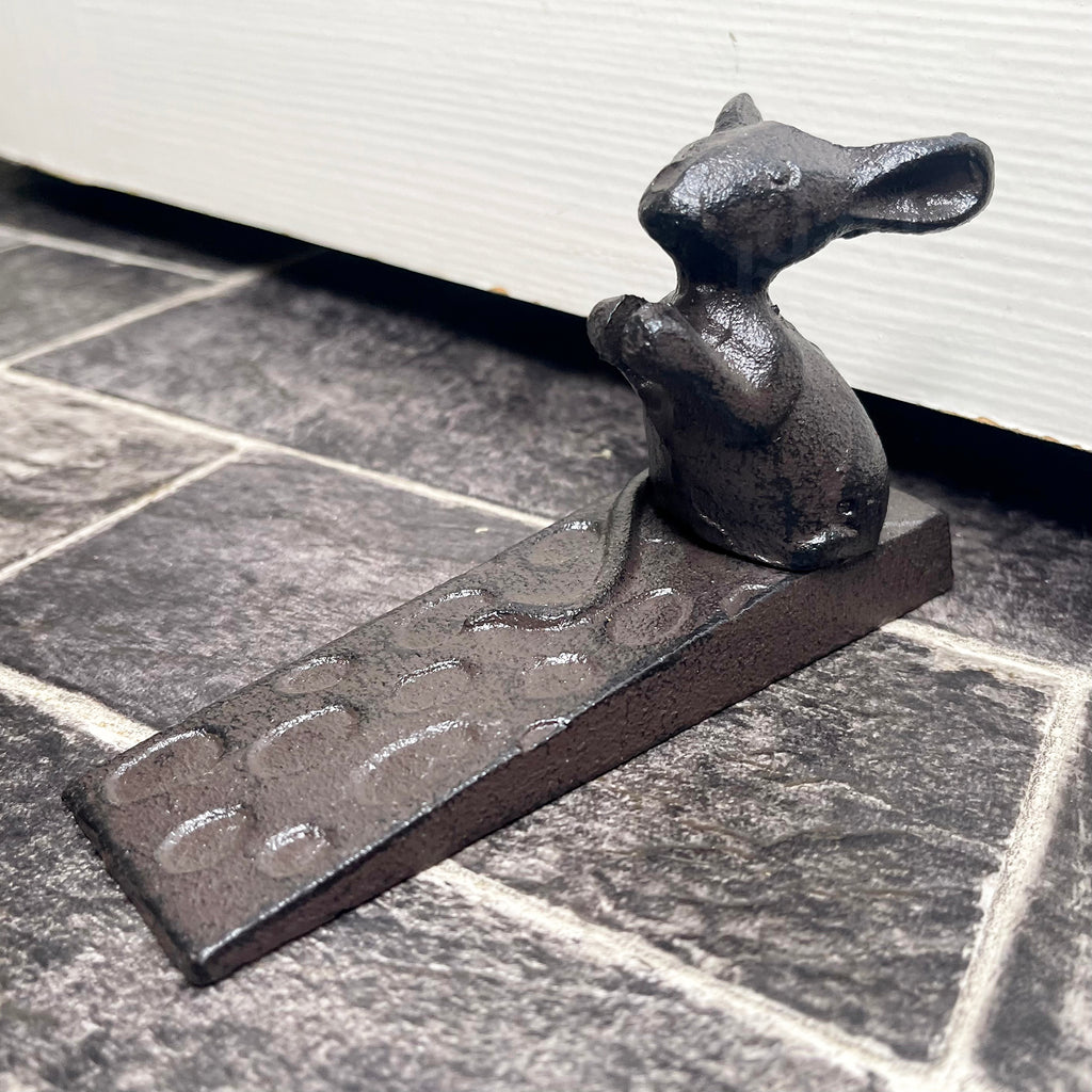 Cast Iron Mouse On Cheese Door Wedge