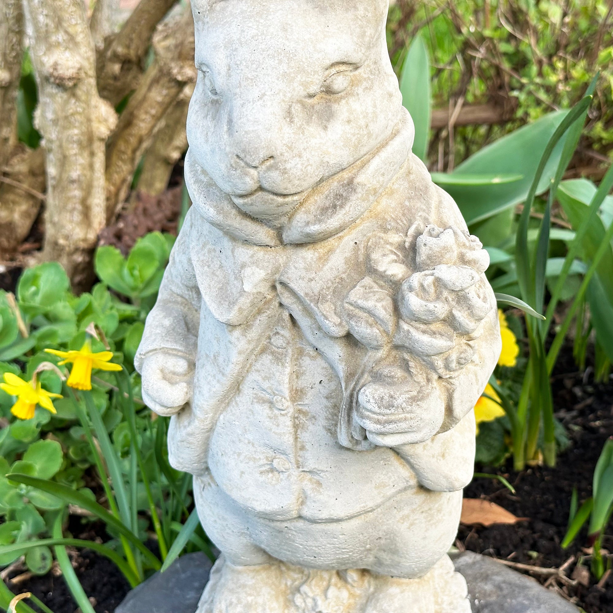 Stone Mr And Mrs Rabbit Garden Statues