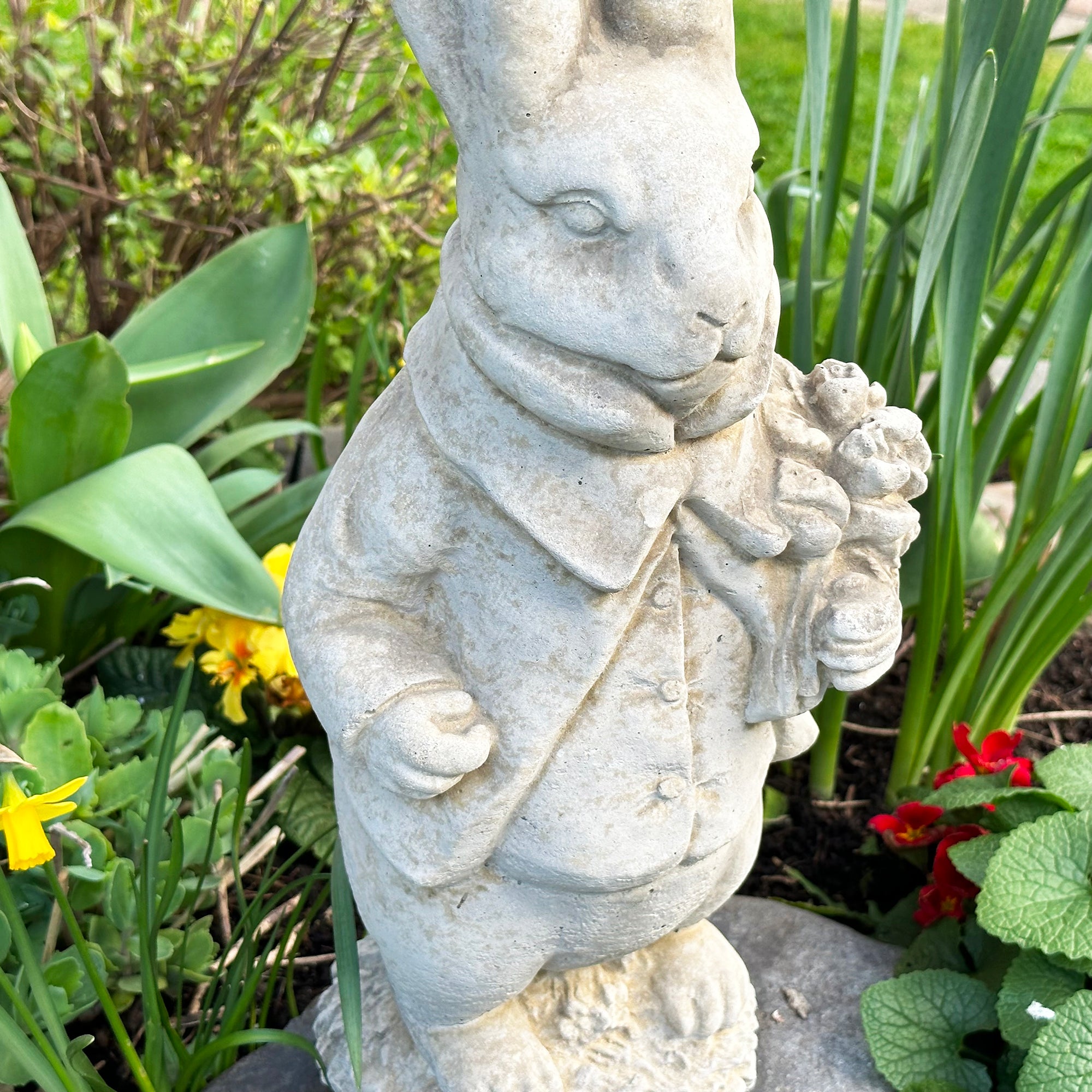 Stone Mr And Mrs Rabbit Garden Statues
