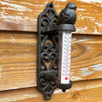 Vogel-Wandthermometer aus Gusseisen