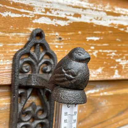 Cast Iron Bird Wall Thermometer