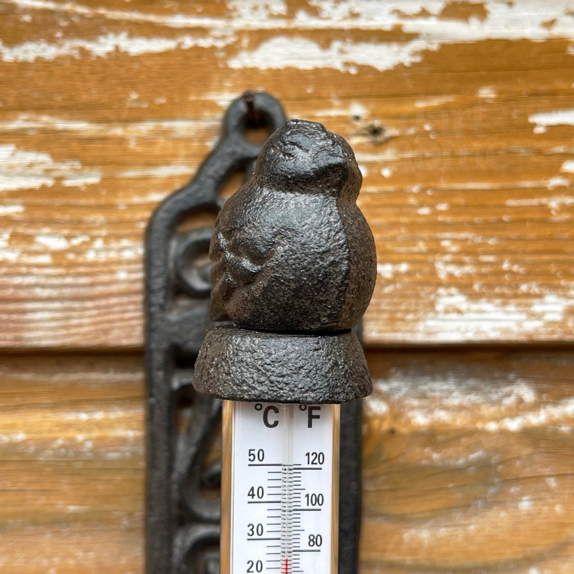 Vogel-Wandthermometer aus Gusseisen