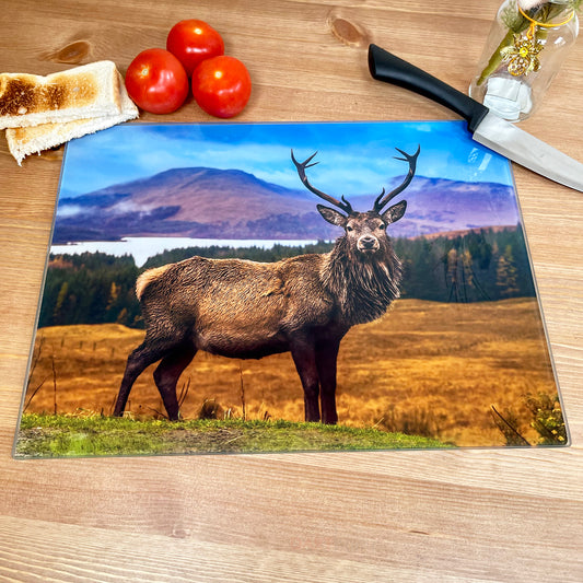 Large Stag Glass Chopping Board