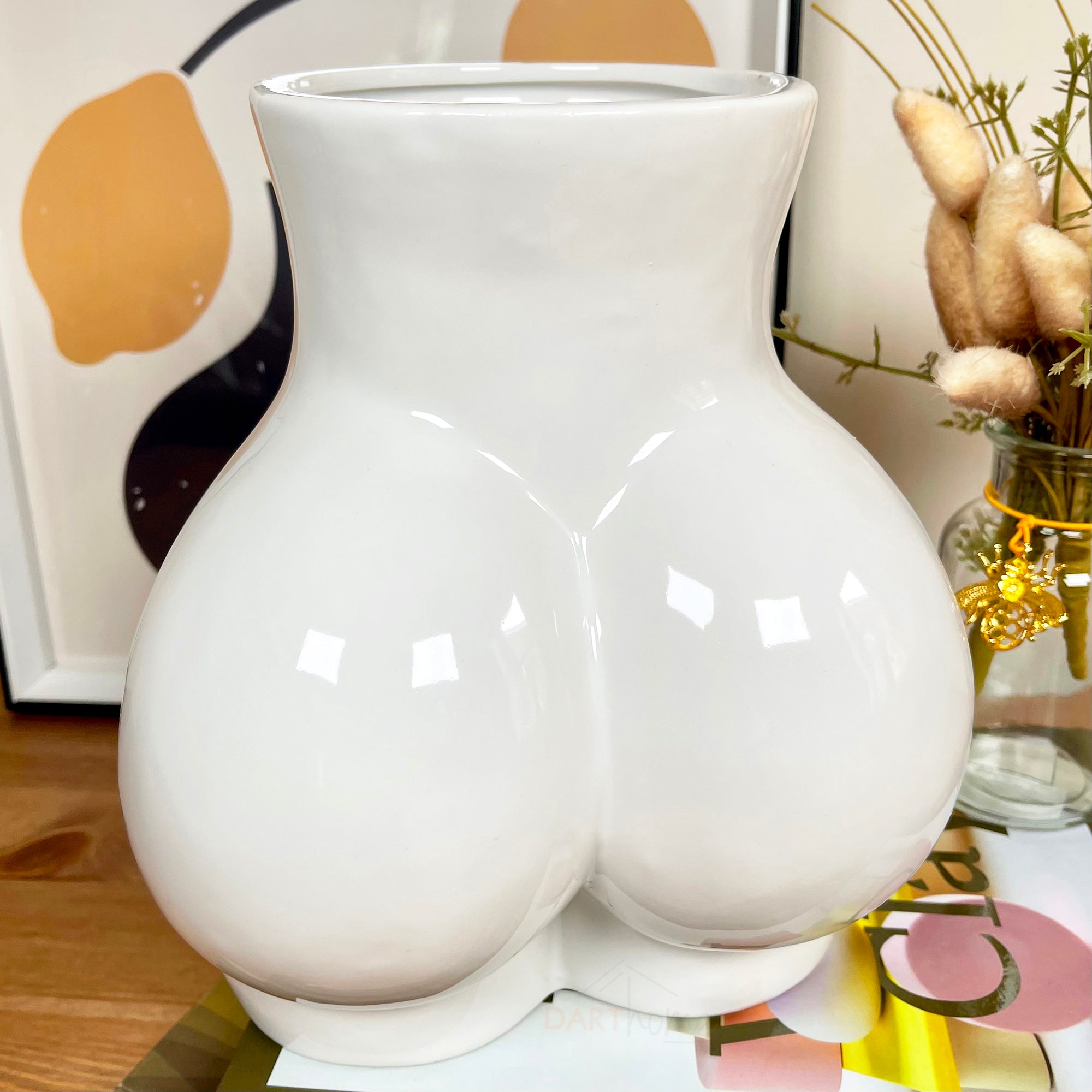 Ceramic White Bottom Vase