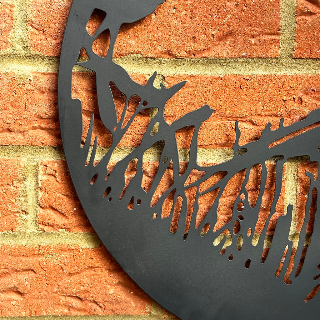 Flying Pheasant Silhouette Garden Wall Art