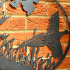 Flying Pheasant Silhouette Garden Wall Art
