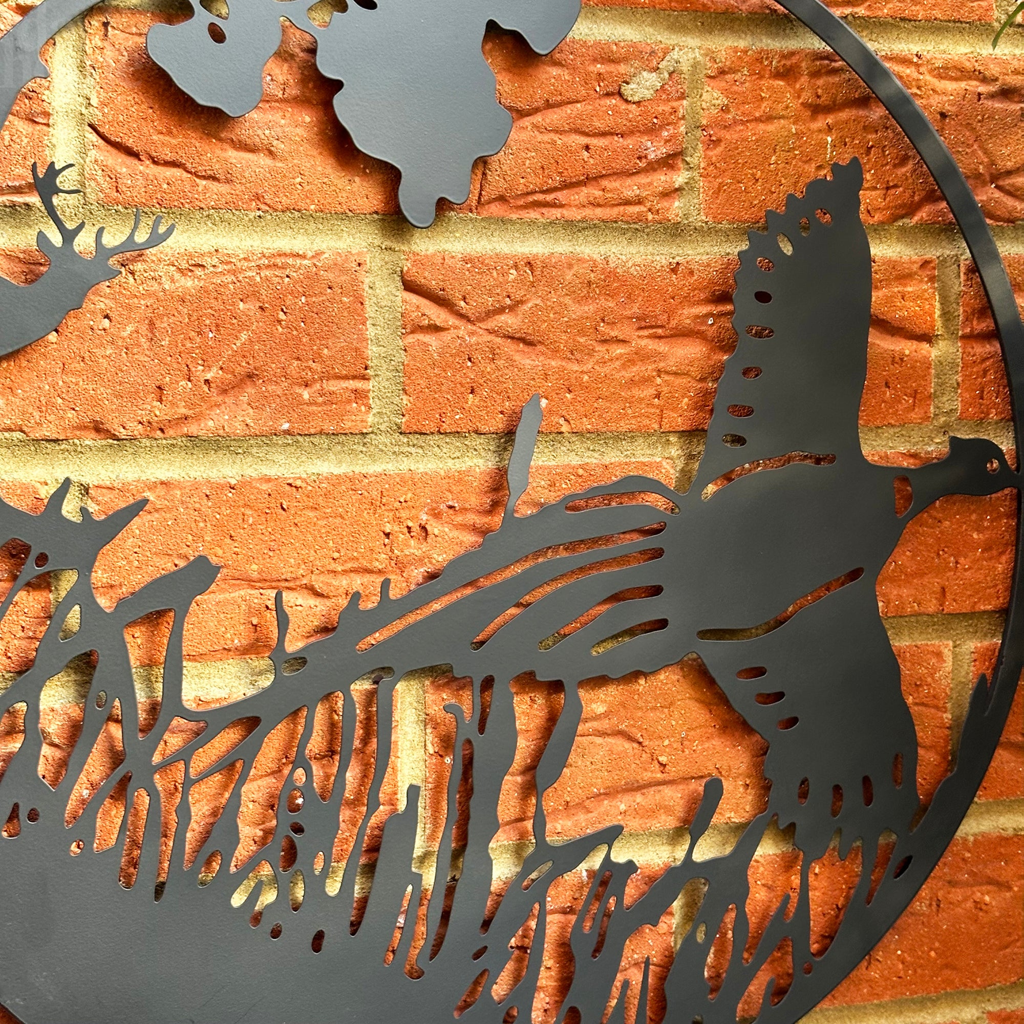 Flying Pheasant Silhouette Garden Wall Art