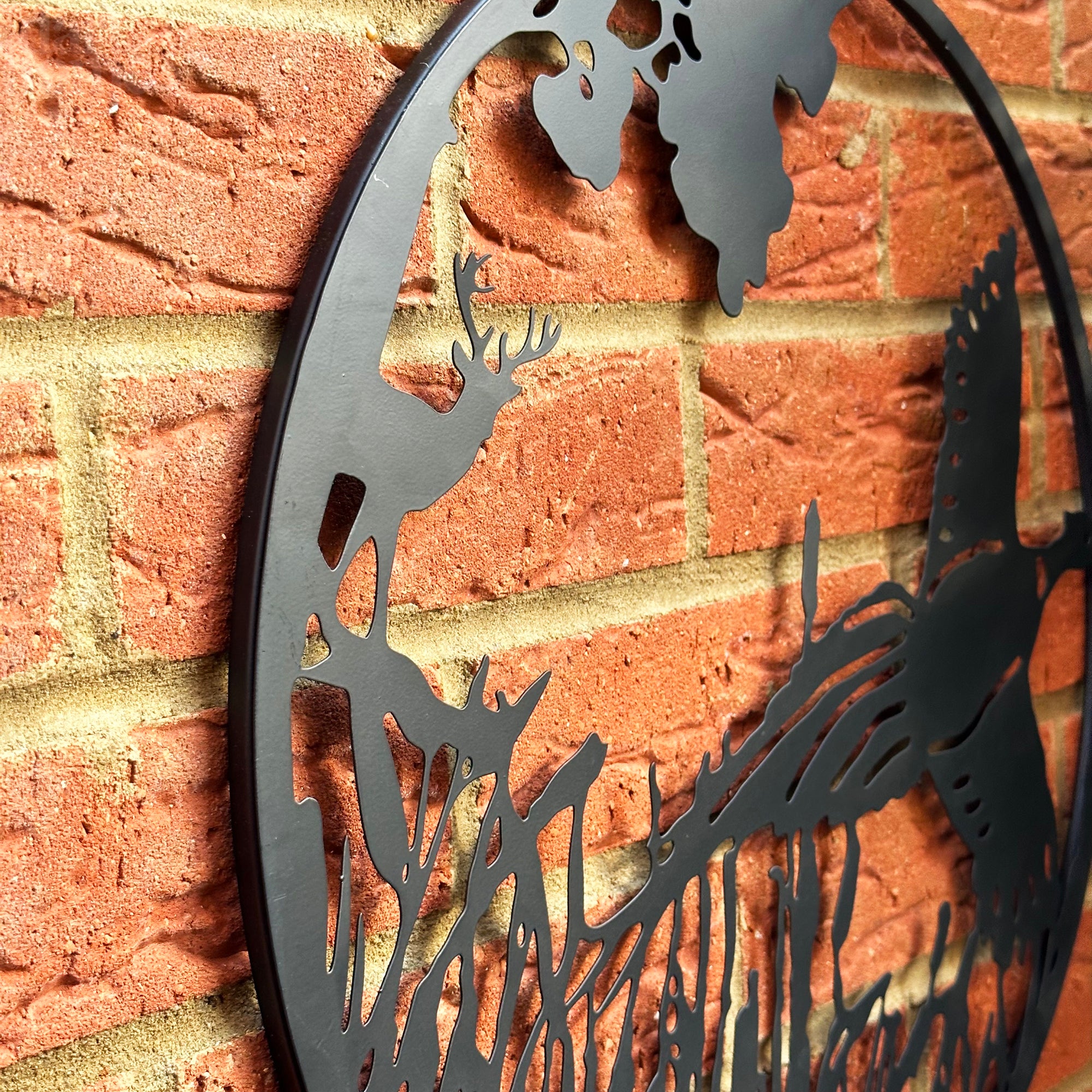 Flying Pheasant Silhouette Garden Wall Art