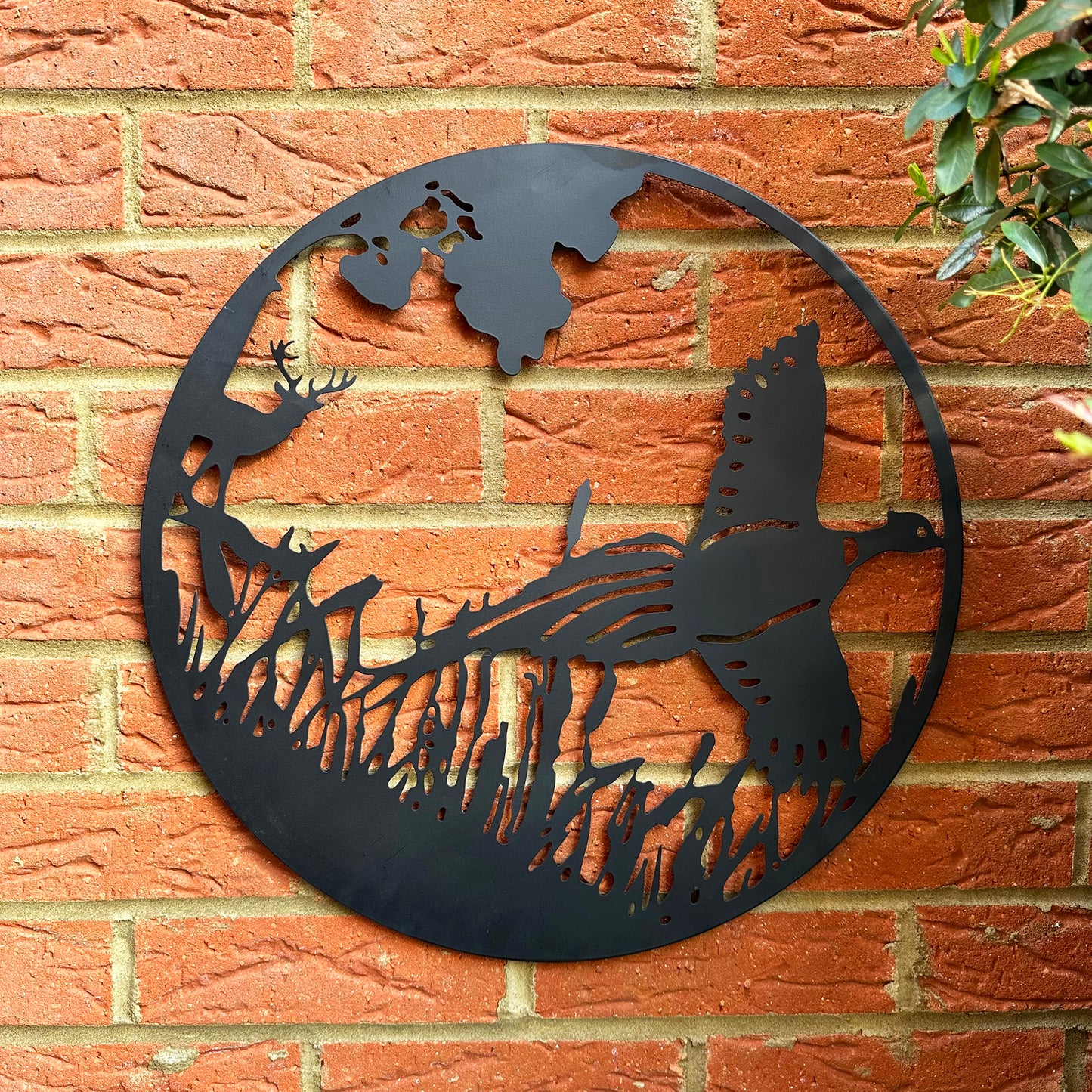 Flying Pheasant Silhouette Garden Wall Art