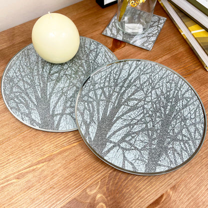 Set Of 2 Woodland Candle Plates