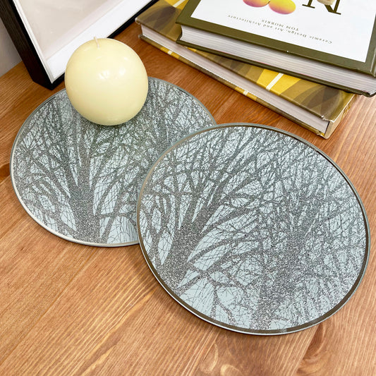 Set Of 2 Woodland Candle Plates