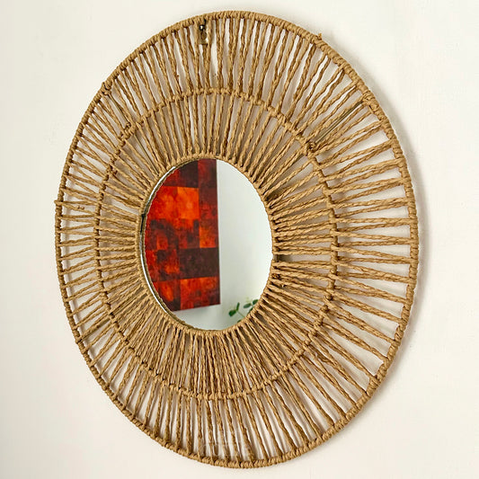 Woven Paper Rope Wall Mirror