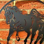 Galloping Horses Silhouette Garden Wall Art
