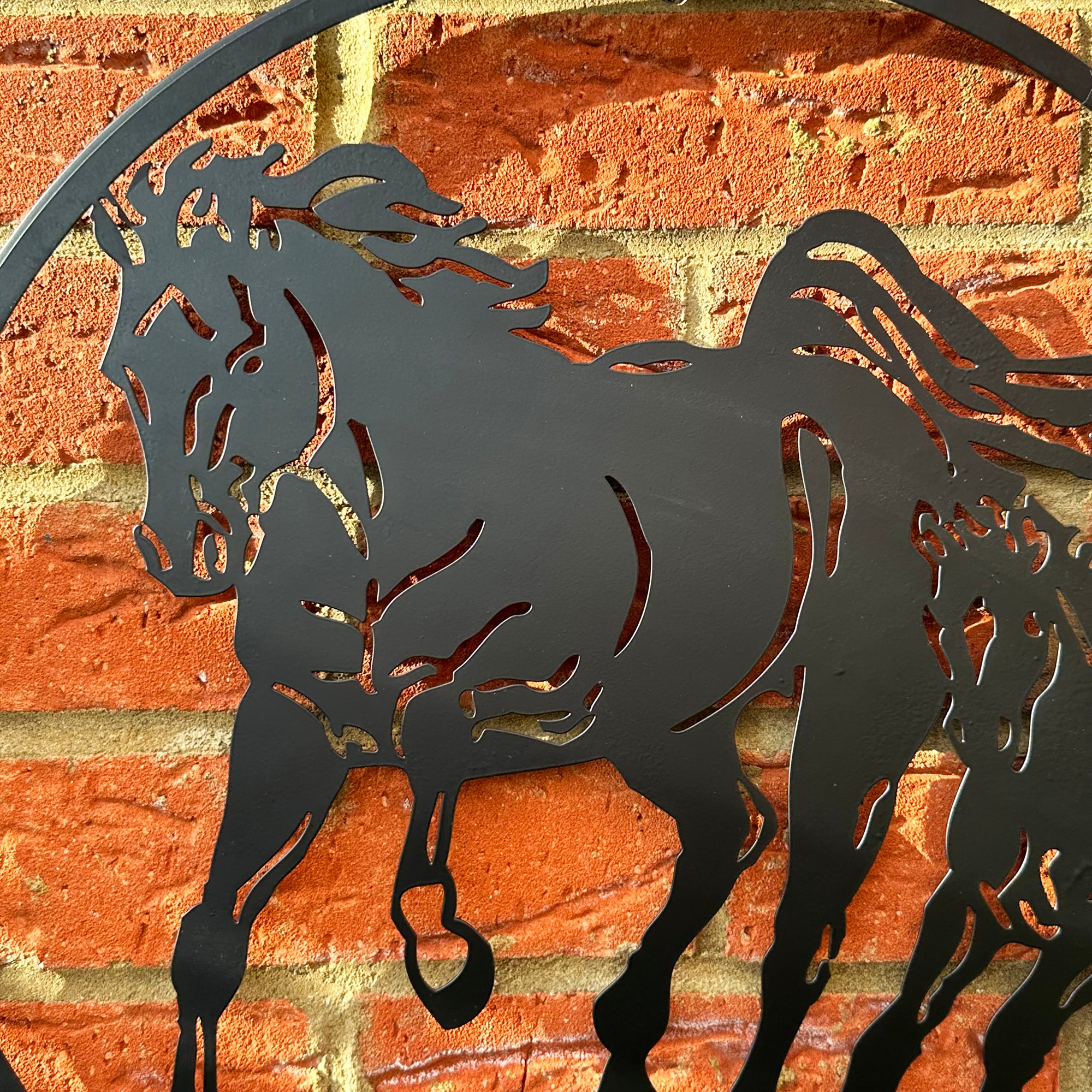 Galloping Horses Silhouette Garden Wall Art