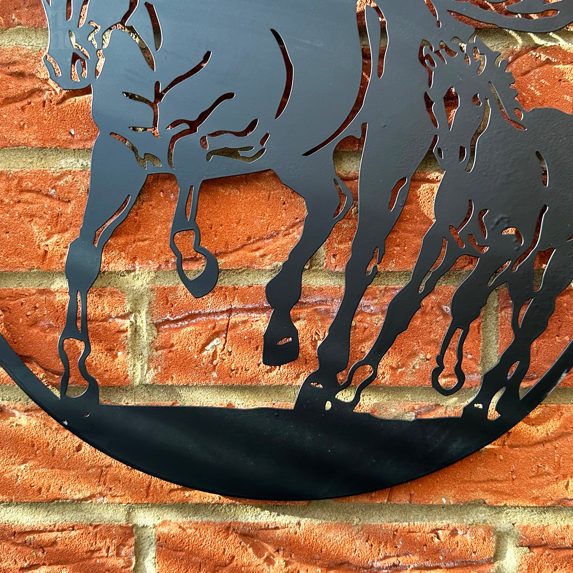 Galloping Horses Silhouette Garden Wall Art