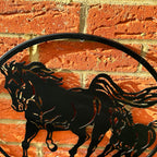 Galloping Horses Silhouette Garden Wall Art