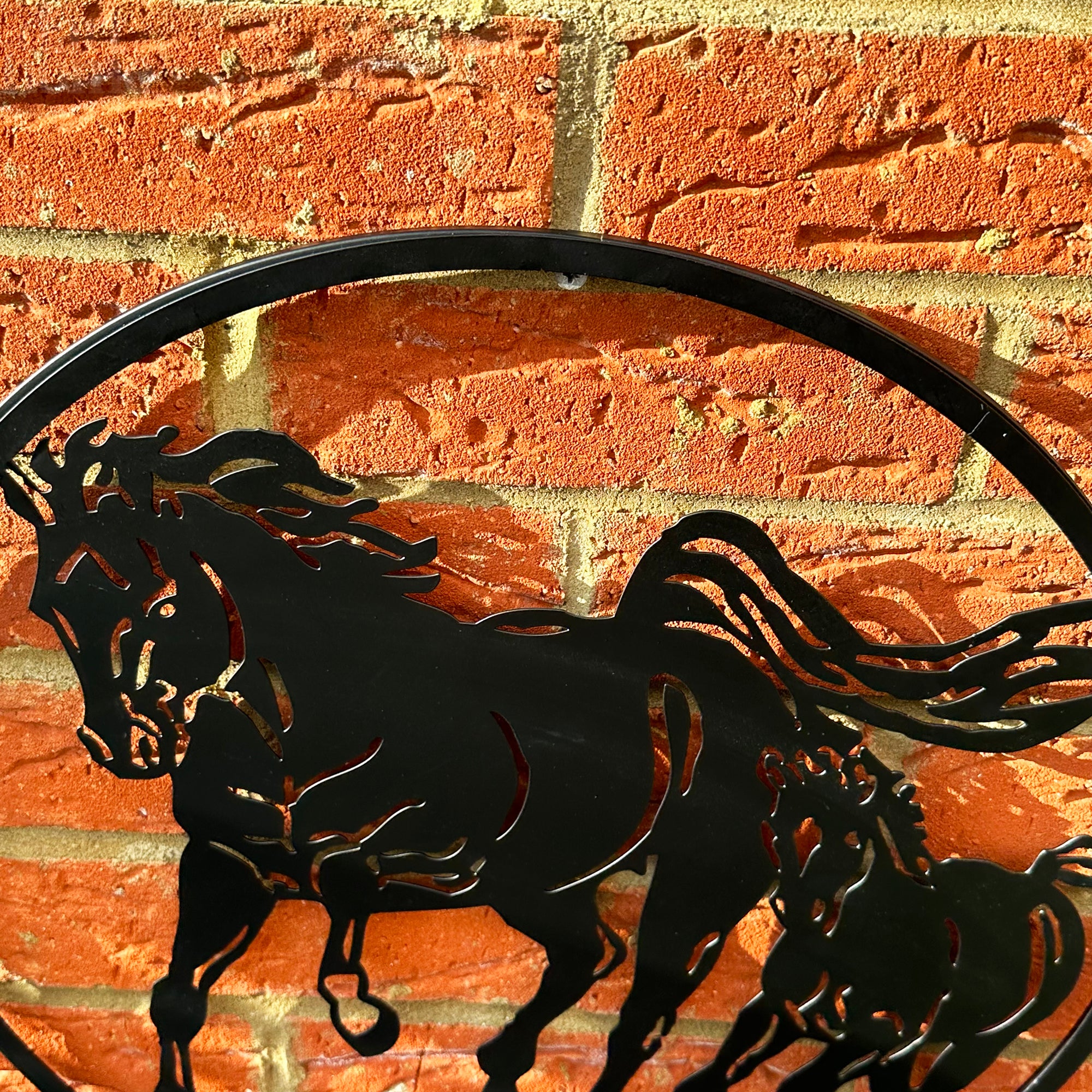Galloping Horses Silhouette Garden Wall Art