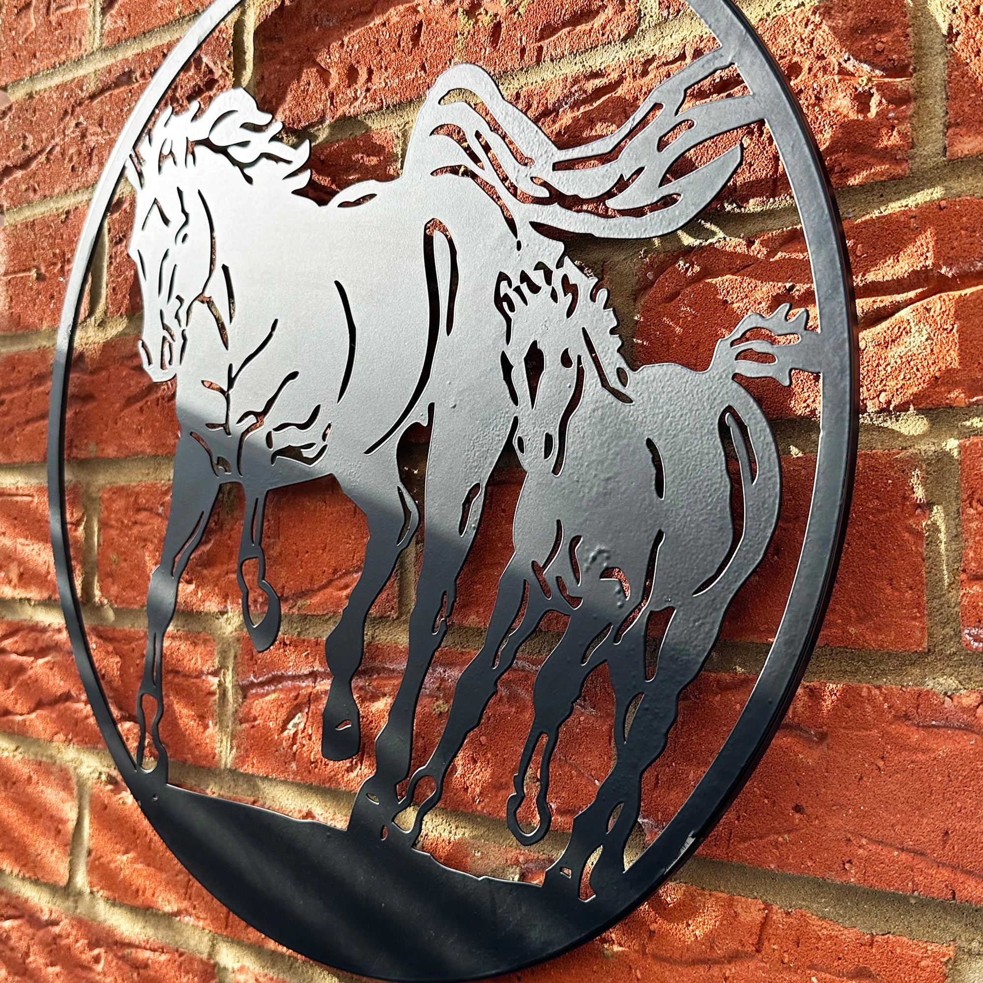 Galloping Horses Silhouette Garden Wall Art