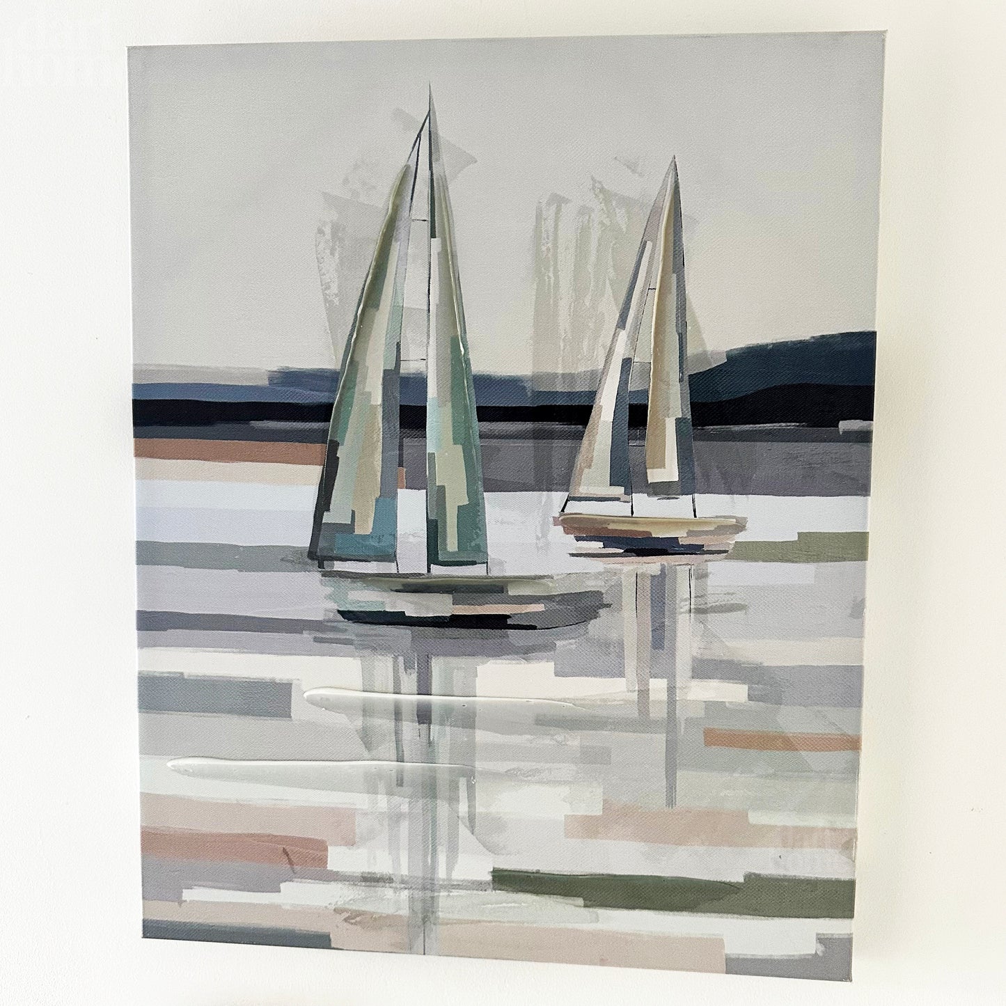 Grey Abstract Boat Canvas