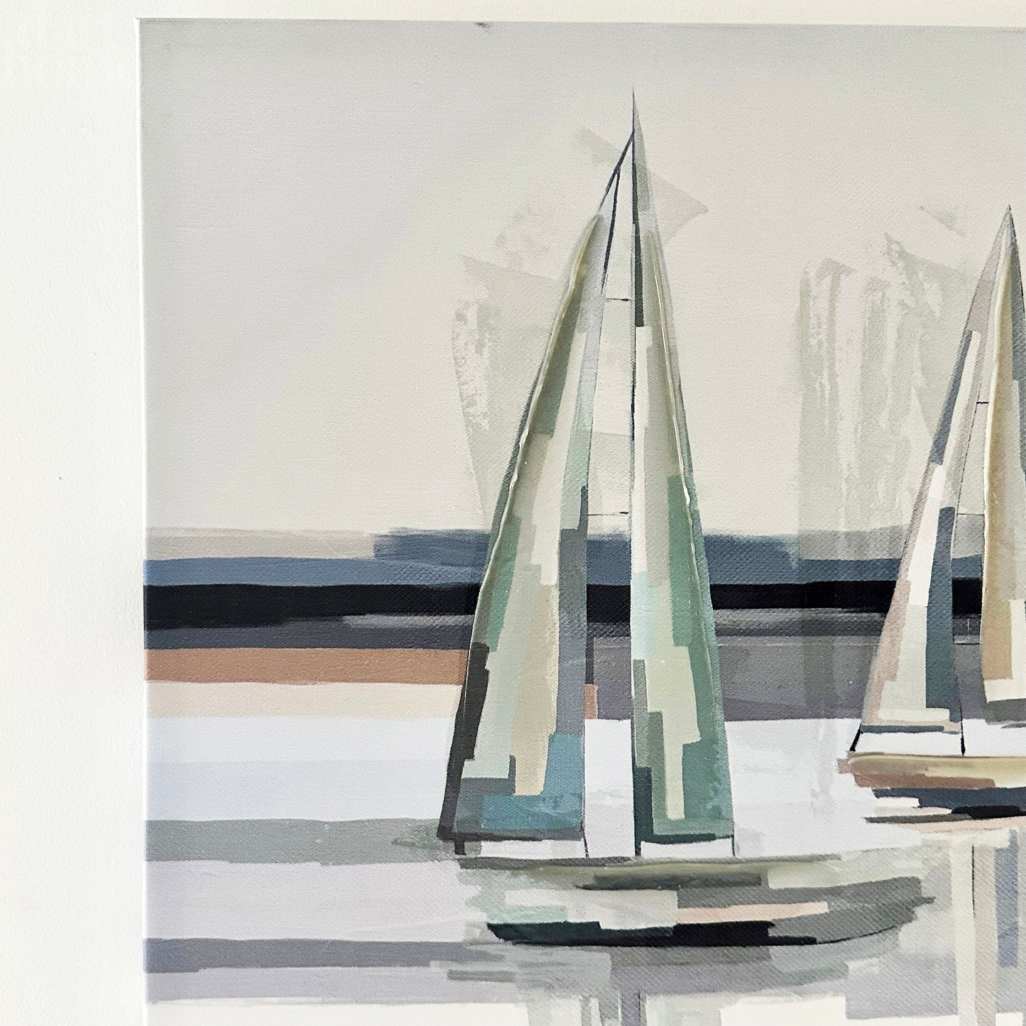 Grey Abstract Boat Canvas