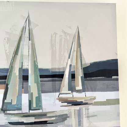 Grey Abstract Boat Canvas