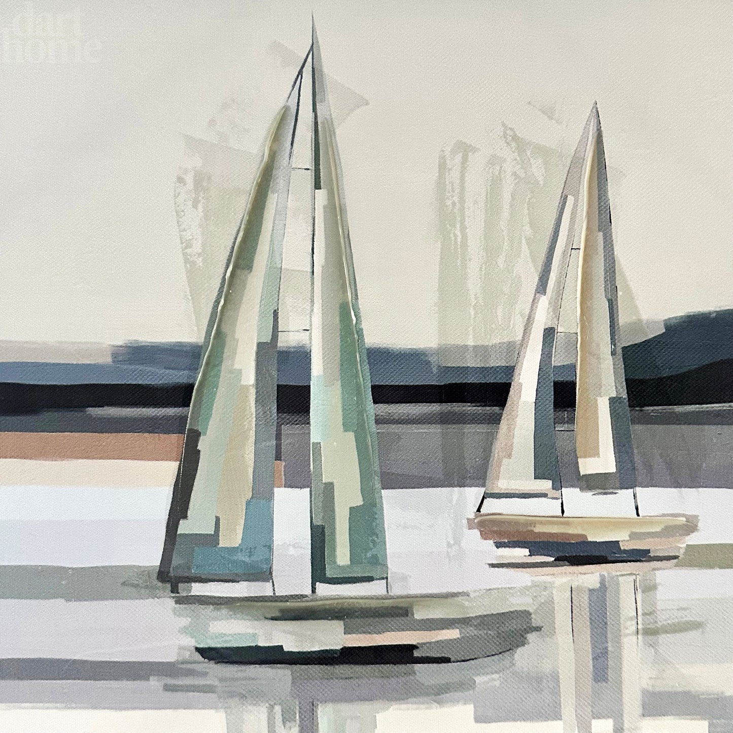 Grey Abstract Boat Canvas