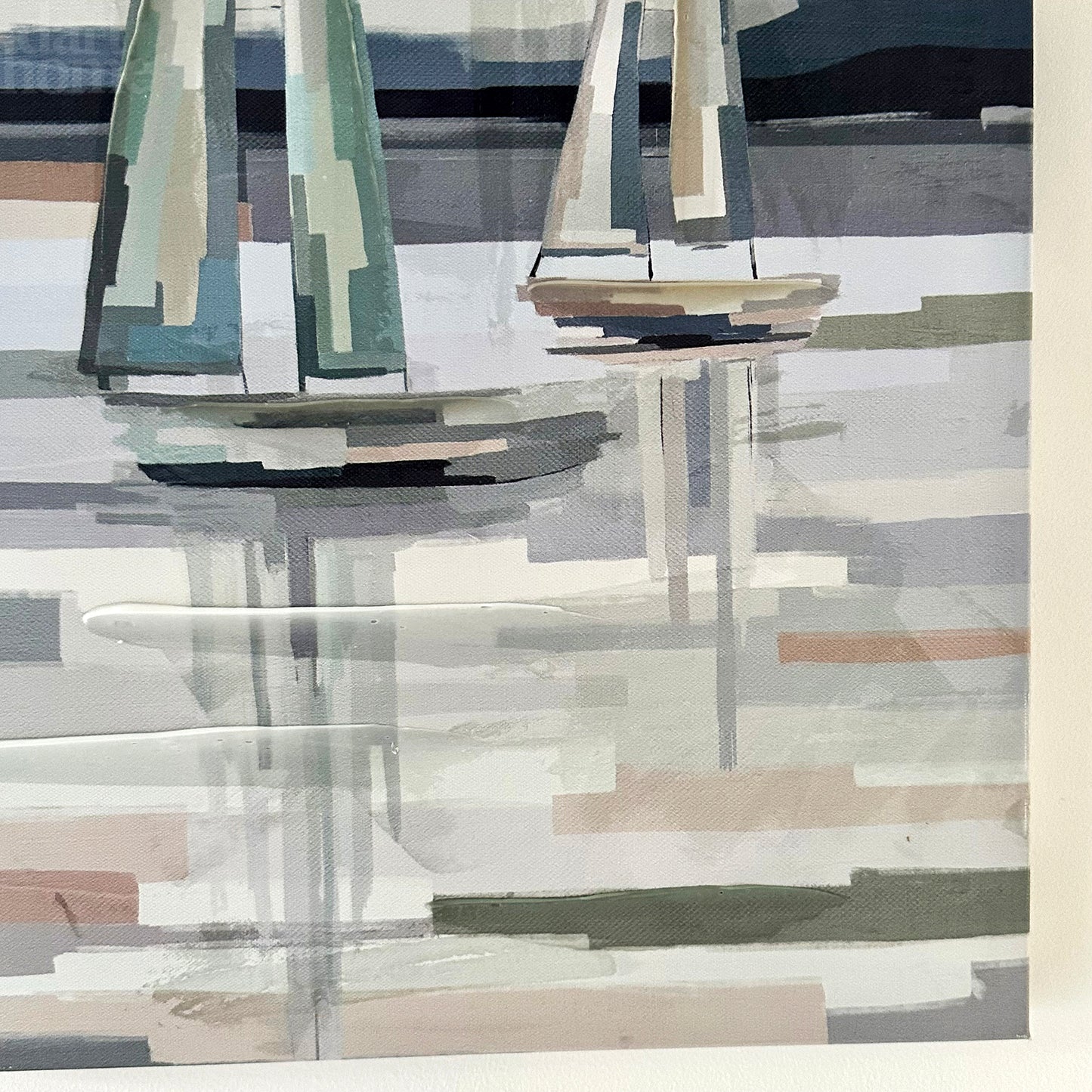 Grey Abstract Boat Canvas