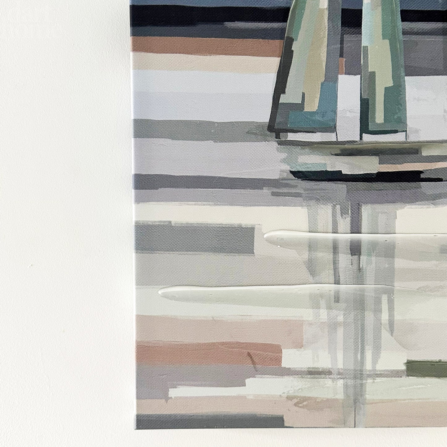 Grey Abstract Boat Canvas