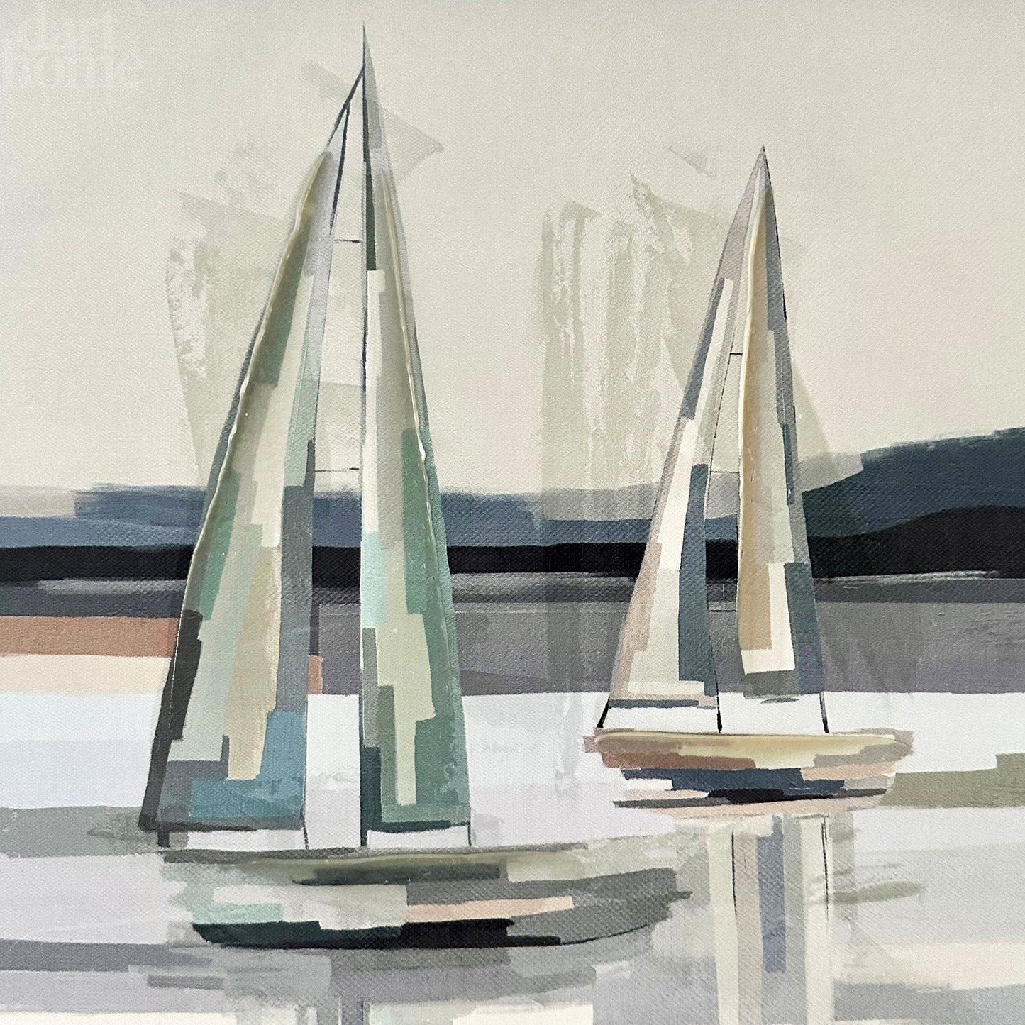 Grey Abstract Boat Canvas