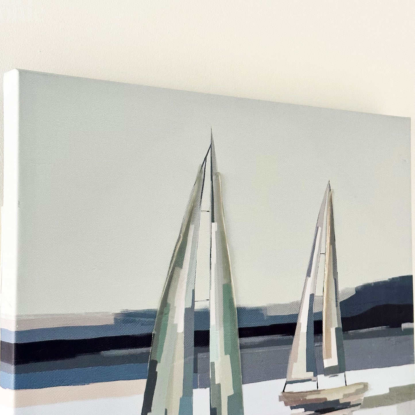 Blue Abstract Boat Canvas