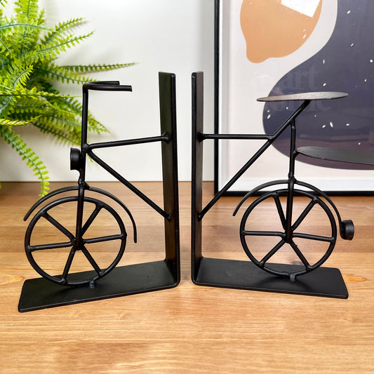 Black Bicycle Bookends Set