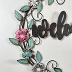Metal Floral Welcome Wreath