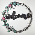 Metal Floral Welcome Wreath