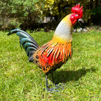 Gartendekoration Hahn aus Metall, 26 cm