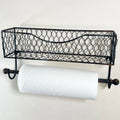 Rustic Wire Metal Wall Shelf With Towel Rail