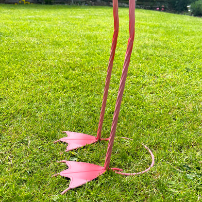 Flamingo-Gartendekoration aus Metall – Kopf nach unten