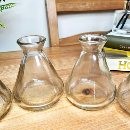 Set Of 4 Conical Bottle Bud Vases