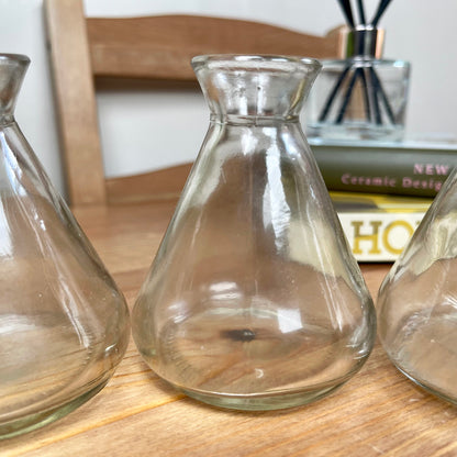 Set Of 4 Conical Bottle Bud Vases