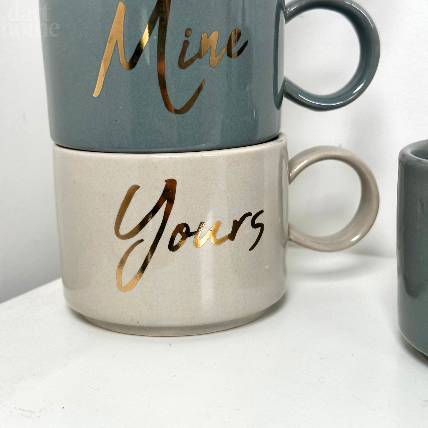 Set Of 4 Mr And Mrs Stacking Mugs 200ml